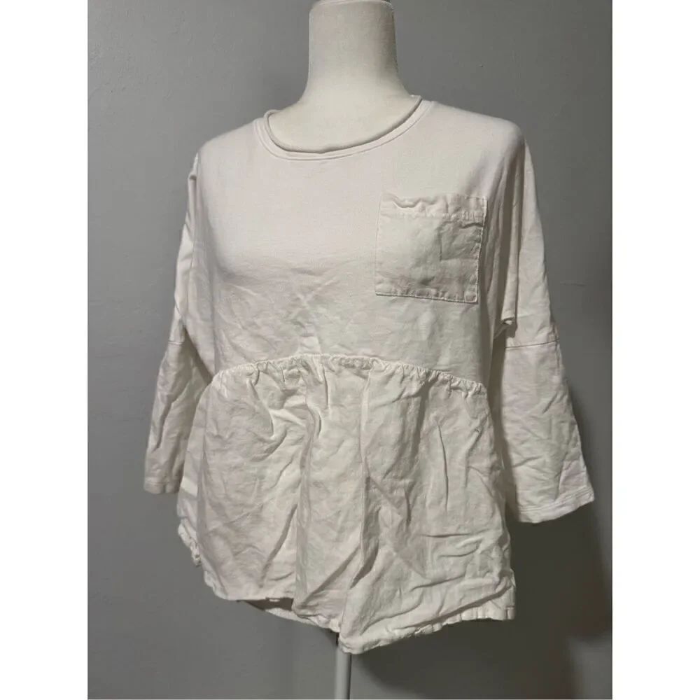 Anthropologie postmark white cotton top S